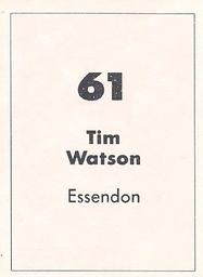 1990 Select AFL Stickers #61 Tim Watson Back